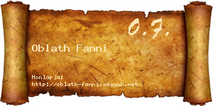 Oblath Fanni névjegykártya
