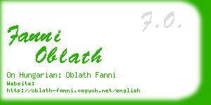 fanni oblath business card